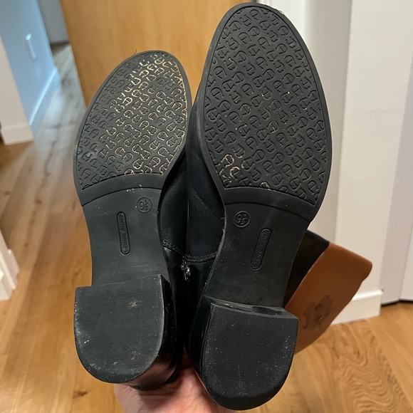 Etienne Aigner Costa Riding Boots, Black and Banana Bread Brown, Size 9.5 - Picture 7 of 9